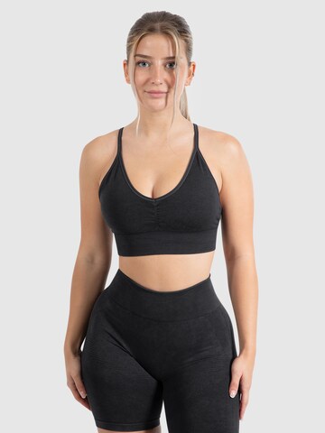 Smilodox Bralette Sports bra 'Vera Batik' in Black: front