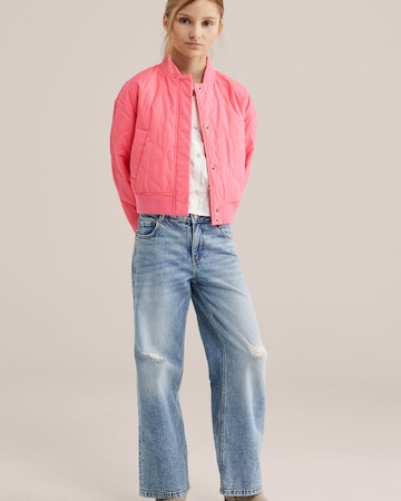WE Fashion Prehodna jakna | roza barva