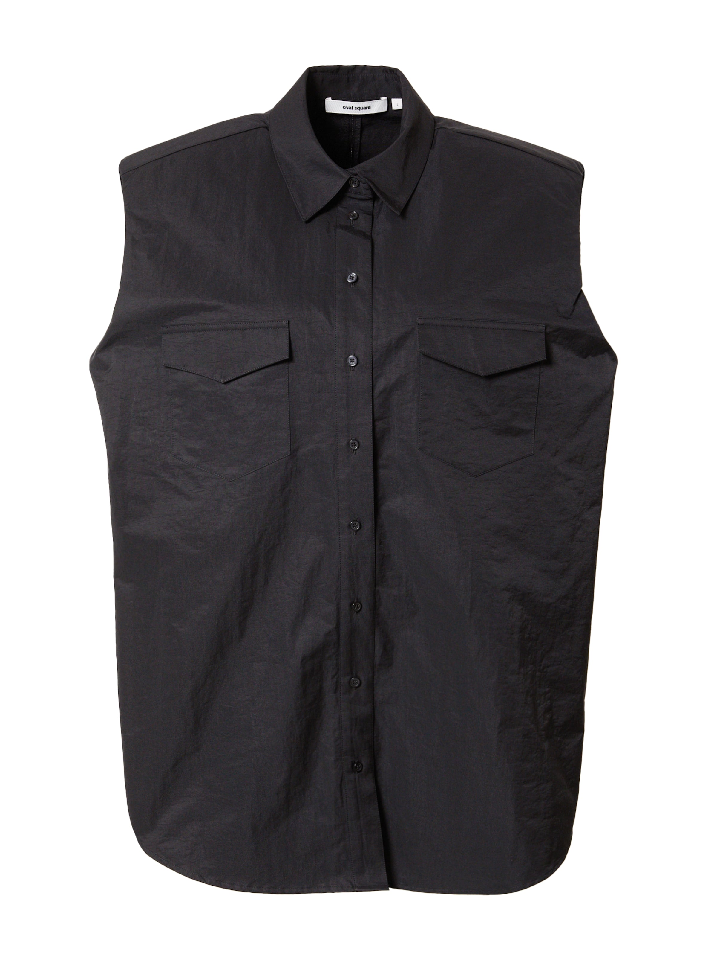 Oval Square Weste 'Shot' in Schwarz: Vorderseite