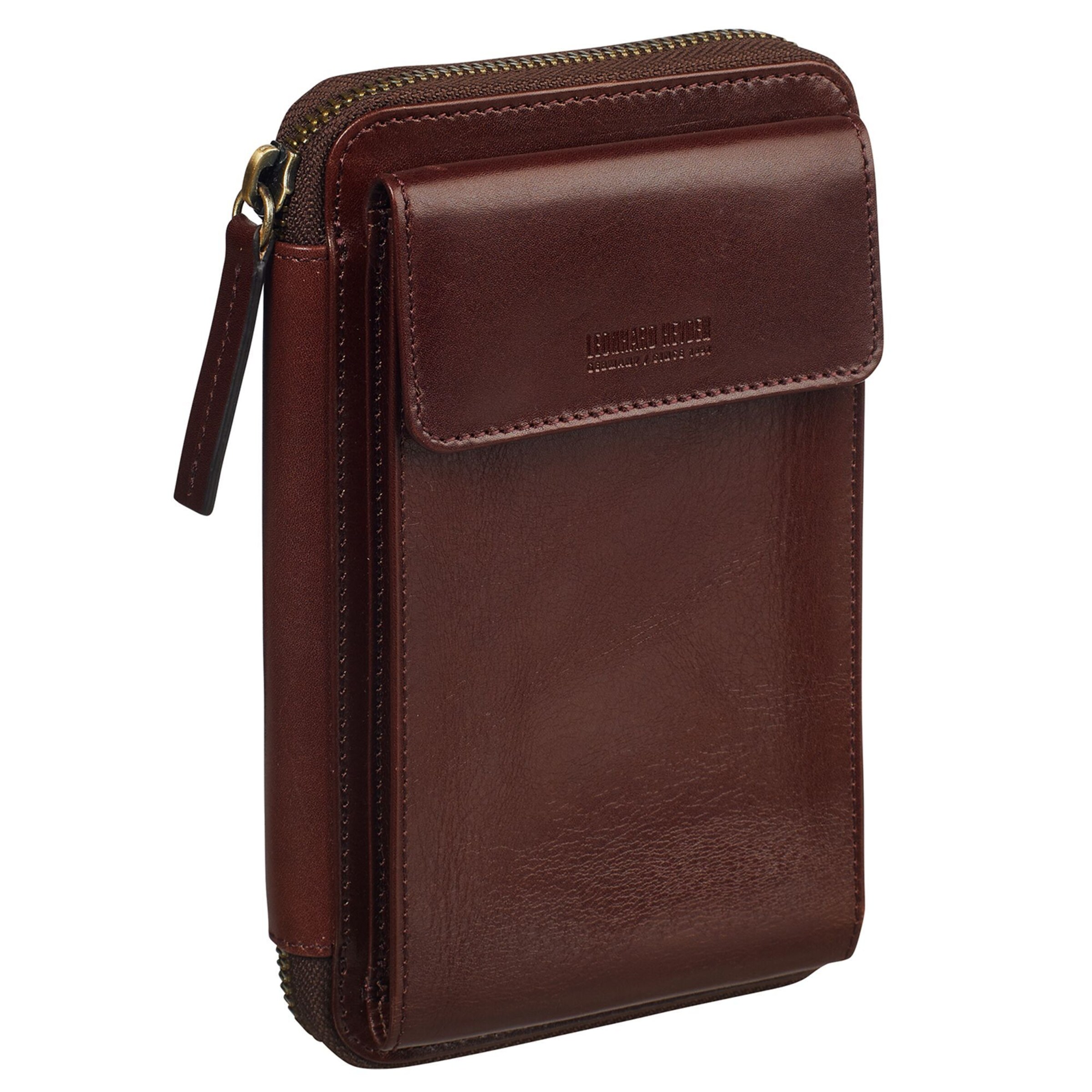 LEONHARD HEYDEN Smartphone case 'Cambridge' in Brown: front
