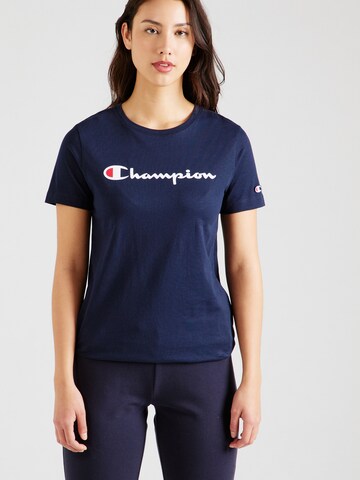 Champion Authentic Athletic Apparel Tričko – modrá: přední strana