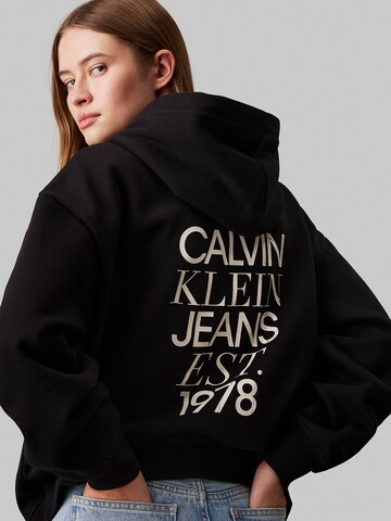 Calvin Klein Jeans Sweatshirt in Zwart: voorkant