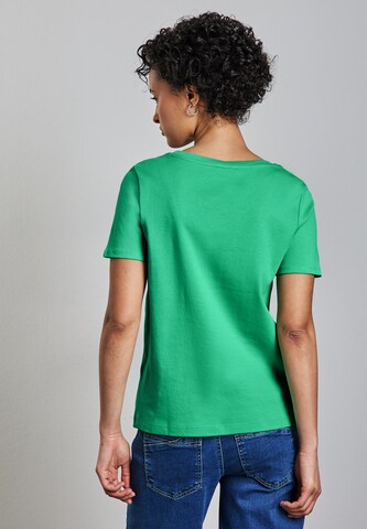 STREET ONE Basic Rundhalsshirt in Grün