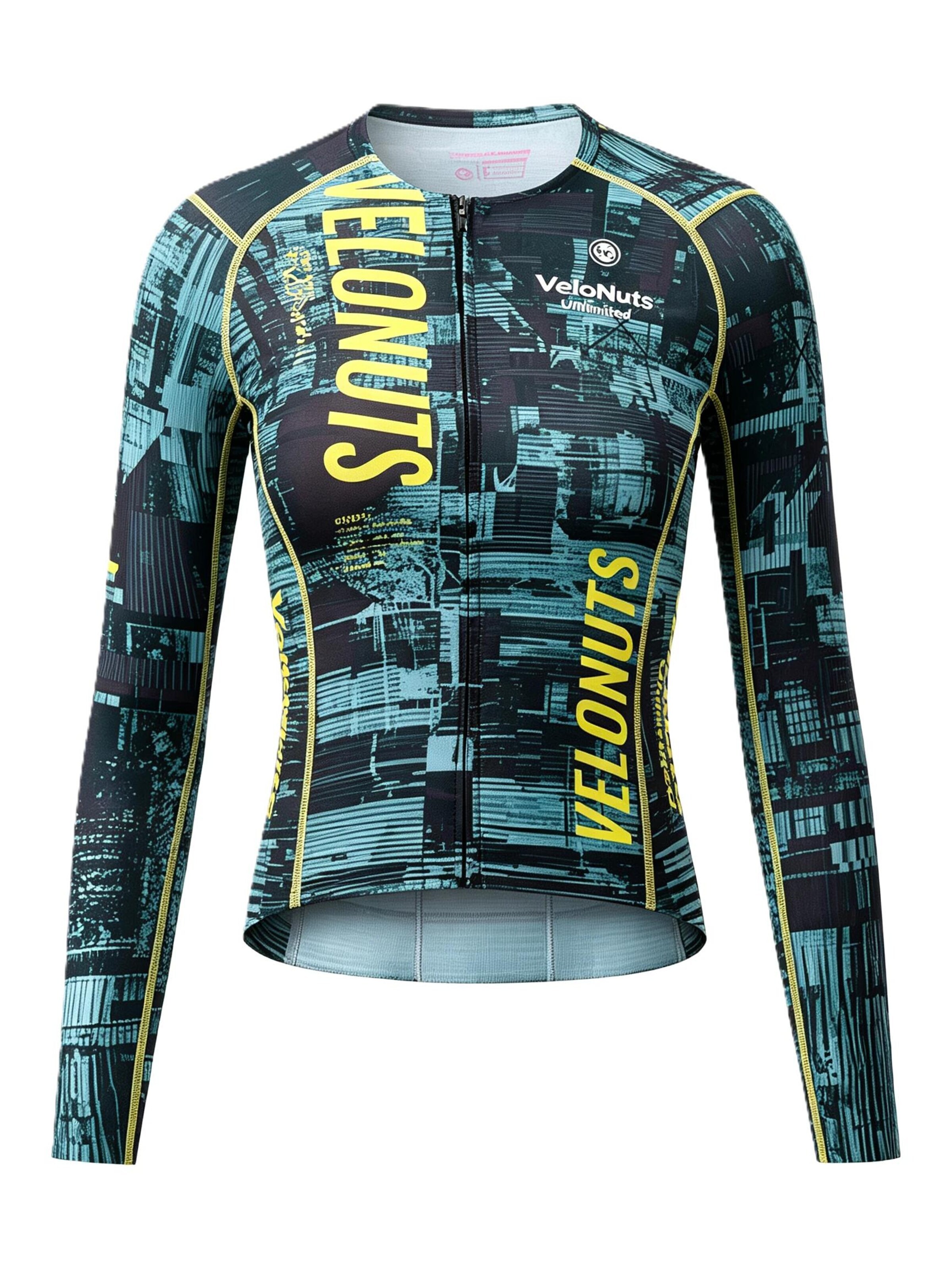 VeloNuts Jersey 'Damen Langarm Radtrikot Atmungsaktiv' in Green: front