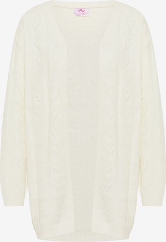 MYMO Knit Cardigan in White: front