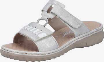 Rieker Mules in Silver: front