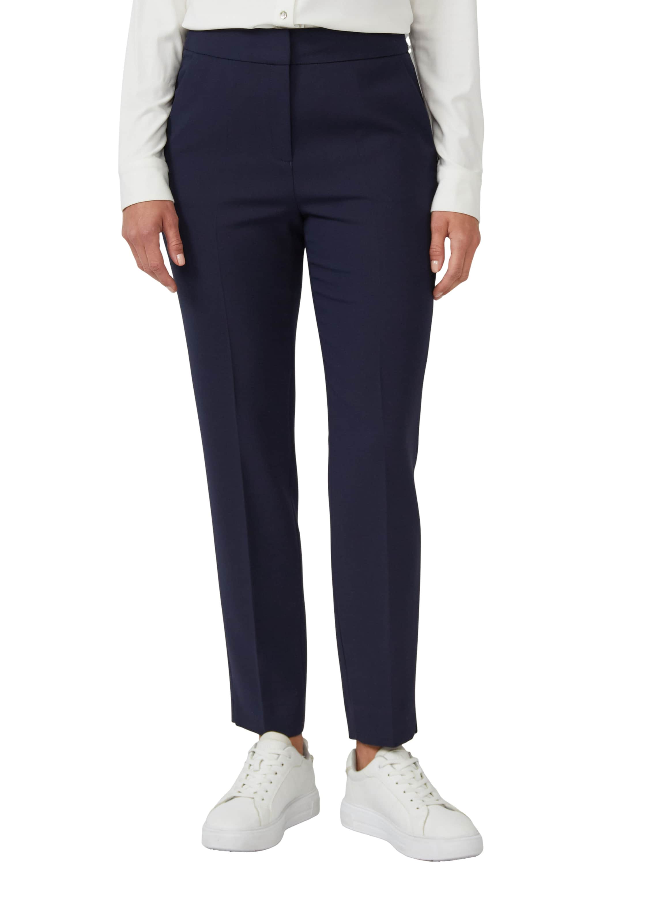 s.Oliver BLACK LABEL Tapered Bügelfaltenhose 'Sue' in Blau