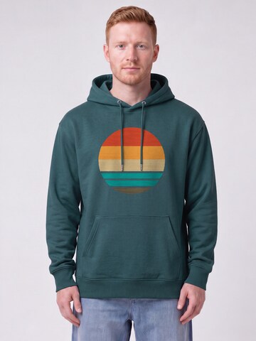 Sweat-shirt 'Retro Sunset Ocean' Watapparel en vert : devant