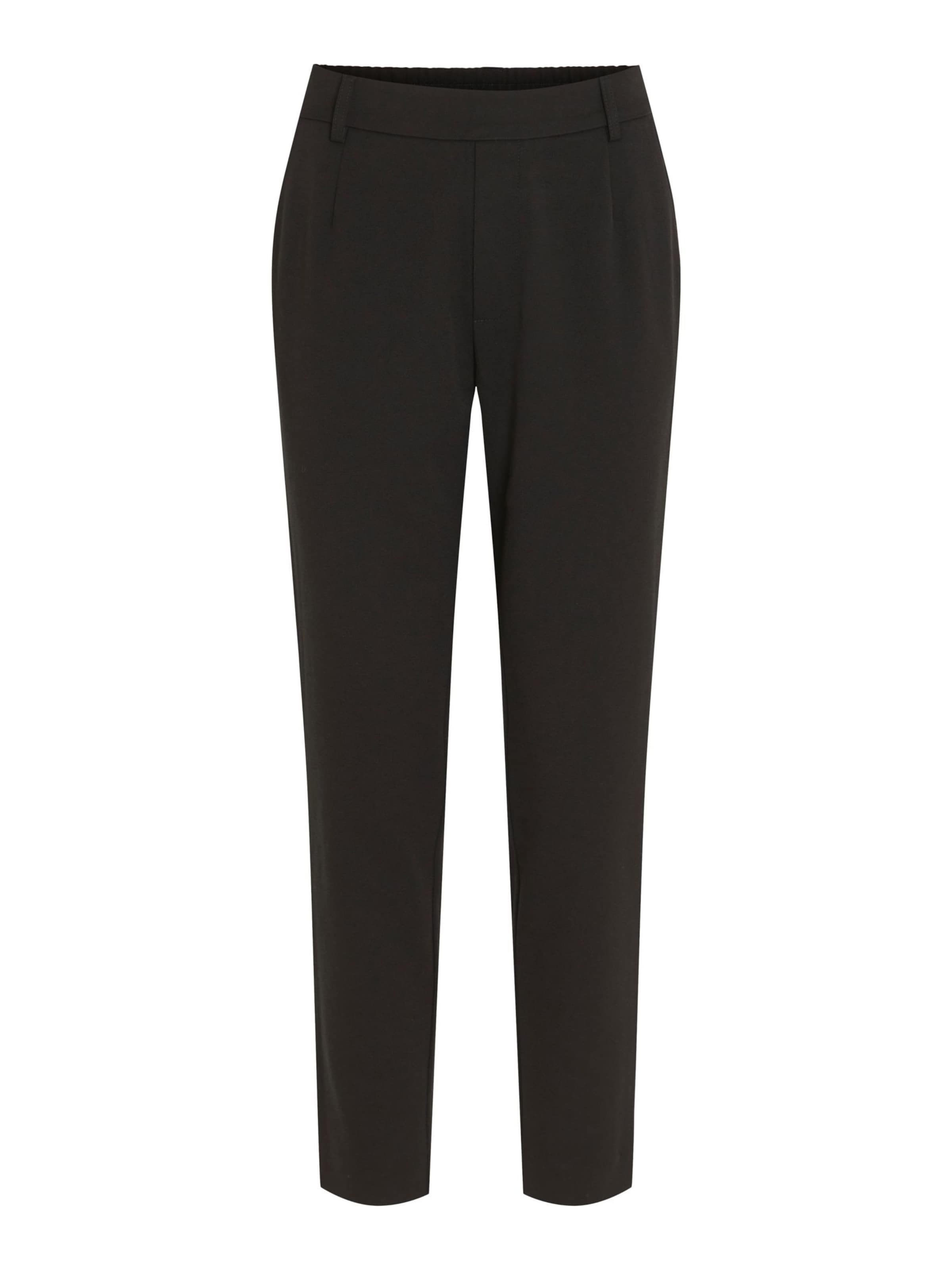 VILA Tapered Pleat-Front Pants 'Varone' in Black: front