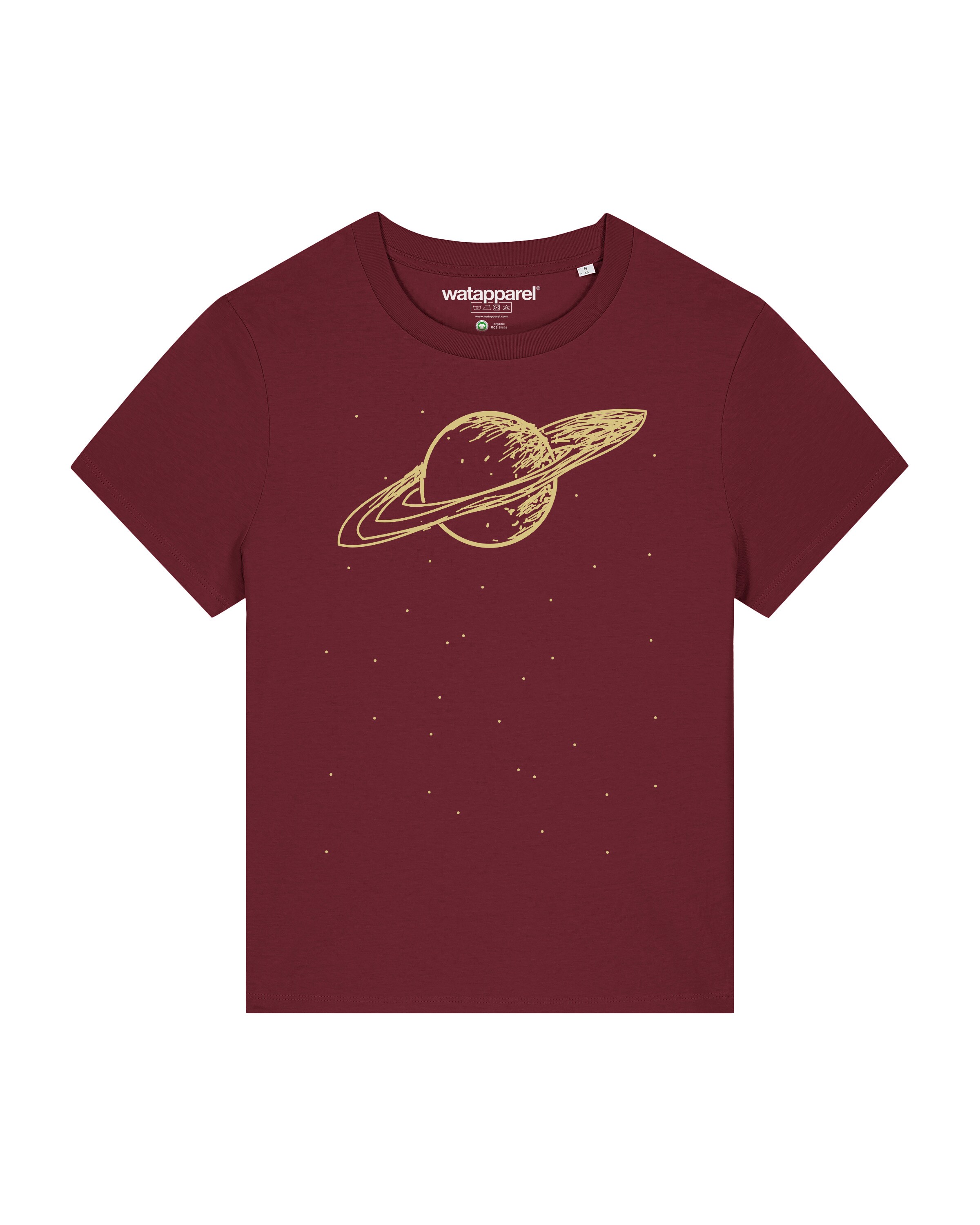 Watapparel Shirt ' Saturn ' in Rood: voorkant