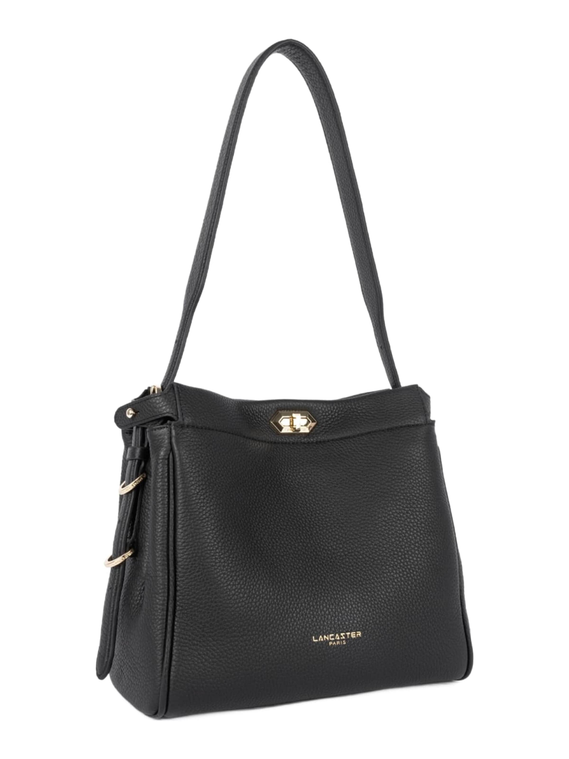 melns LANCASTER Paris Pleca soma 'Lancaster Sac hobo Avec fermoir M Lady ROMY Noir'