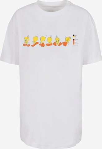 F4NT4STIC Shirt 'Looney Tunes Trickfilm Serie Cartoon Tweety Pie Colour Code' in Wit: voorkant