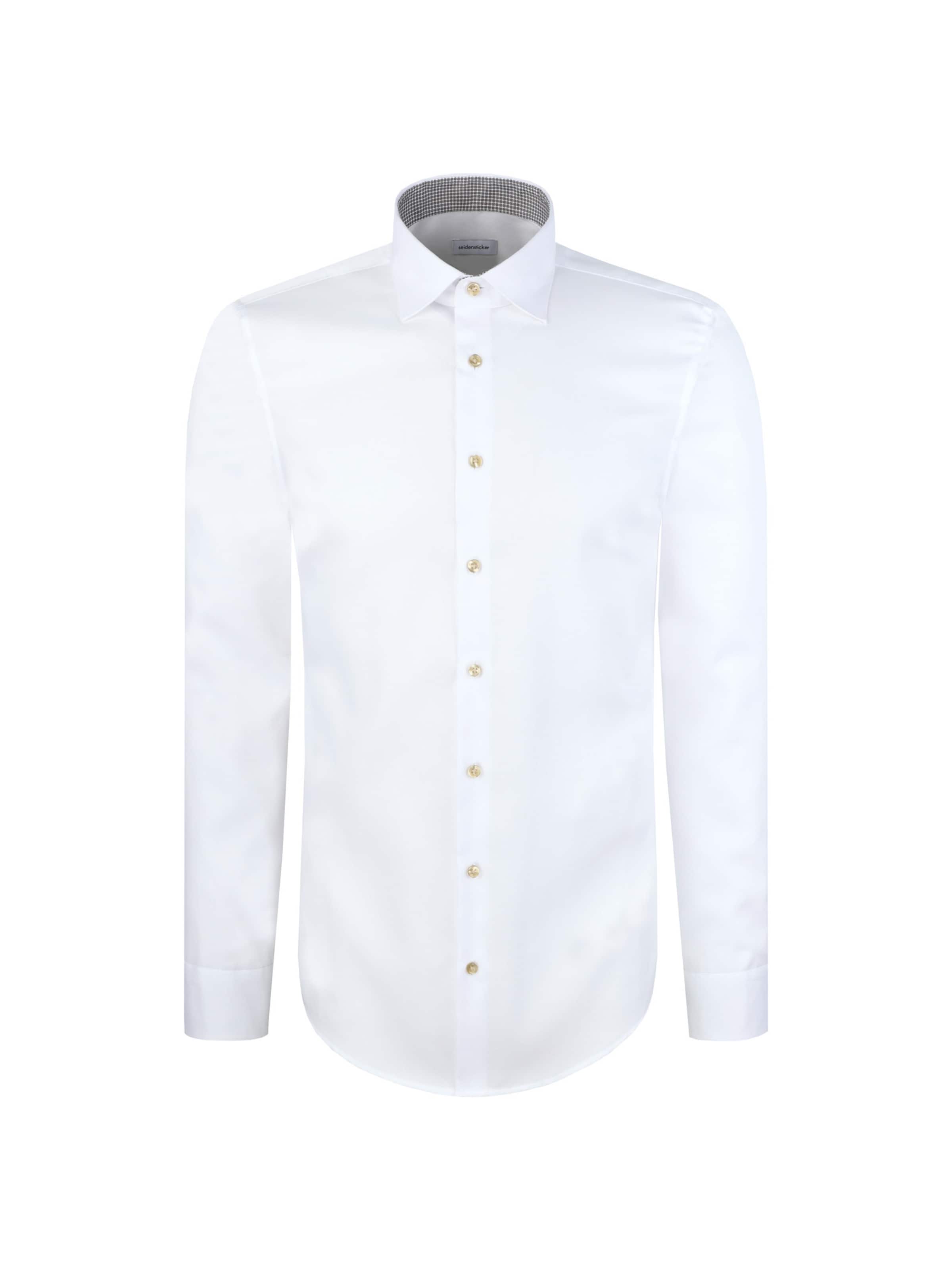 SEIDENSTICKER Slim fit Zakelijk overhemd 'Schwarze Rose' in Wit: voorkant