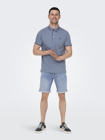 Only & Sons Slimfit Shorts 'Ply' in Blau