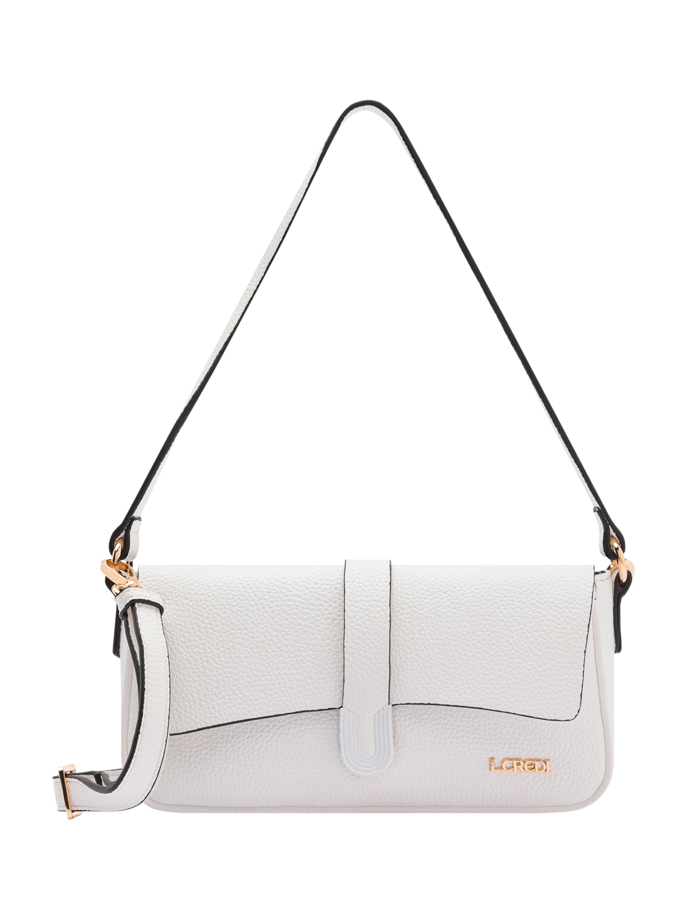 Borsa a spalla 'Osia' di L.CREDI in bianco: frontale