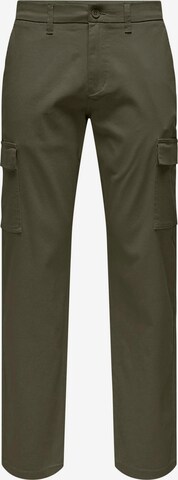 Only & Sons Cargo Pants in Green: front