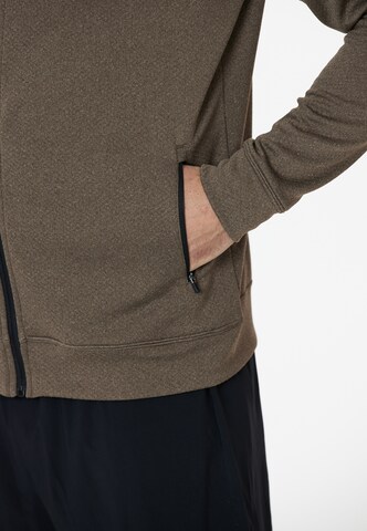 ENDURANCE Athletic Zip-Up Hoodie 'Dereff' in Brown