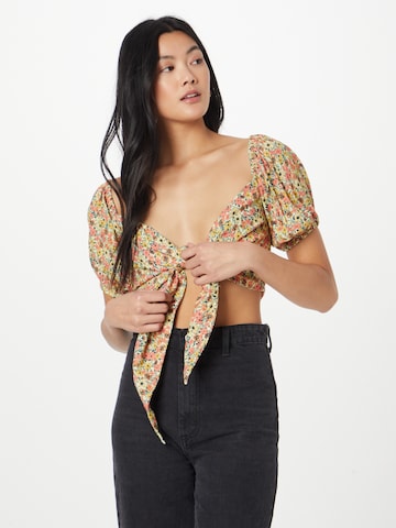 Nasty Gal Blouse in Beige: front