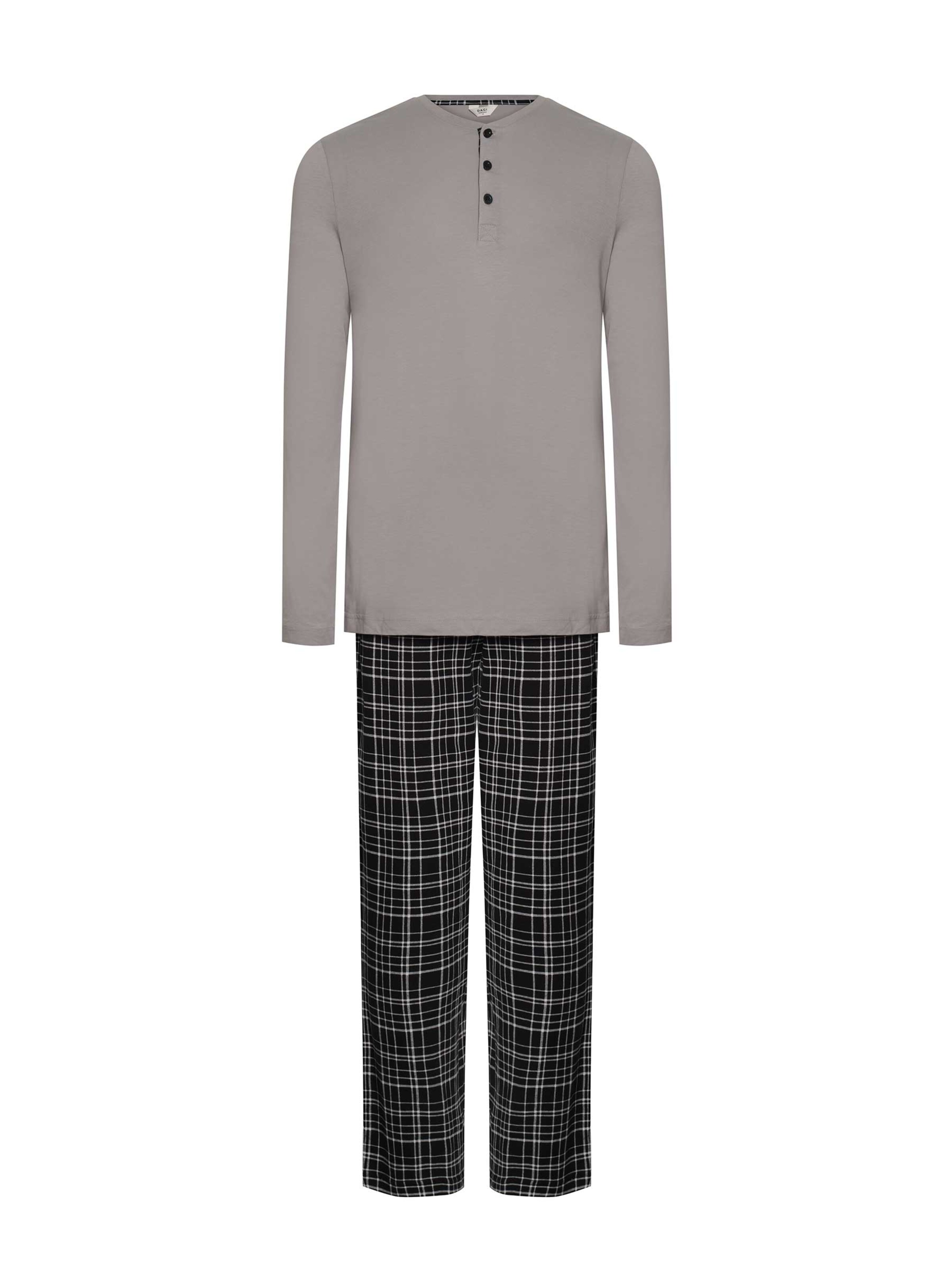 Dagi Pitkä pyjama värissä harmaa: etupuoli