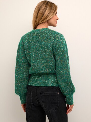 Cream Knit Cardigan 'Kiara' in Green