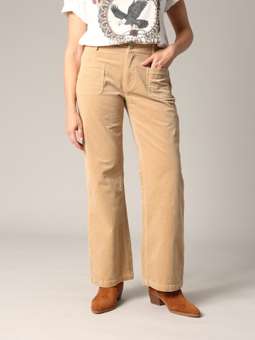 Bootcut Pantalon 'Sakari' Deeluxe en beige : devant