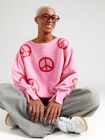 Sweat-shirt 'Peace' miss goodlife en rose