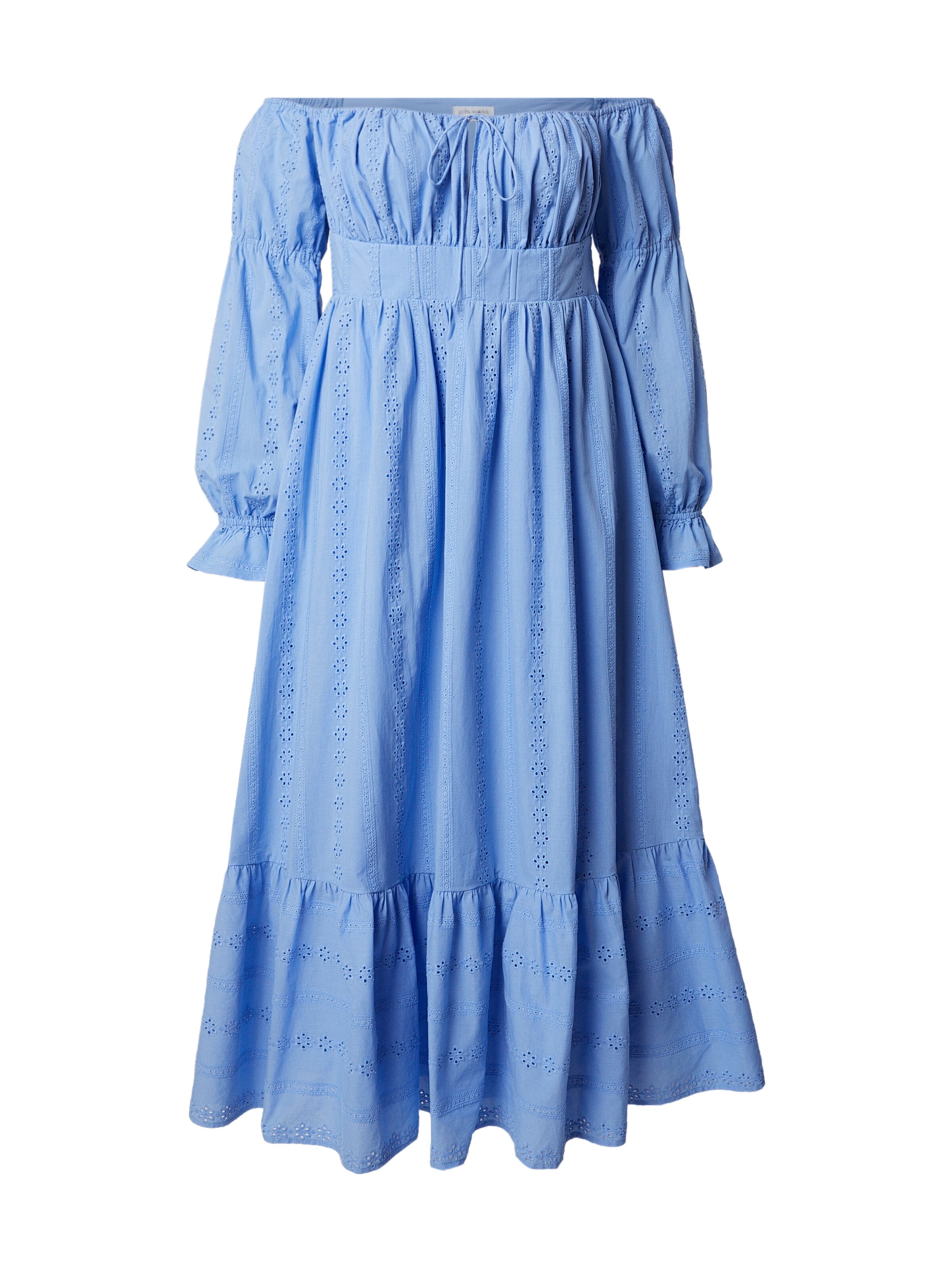 CITA MAASS Sommerkjole 'Broderie Anglaise' i blå: forside
