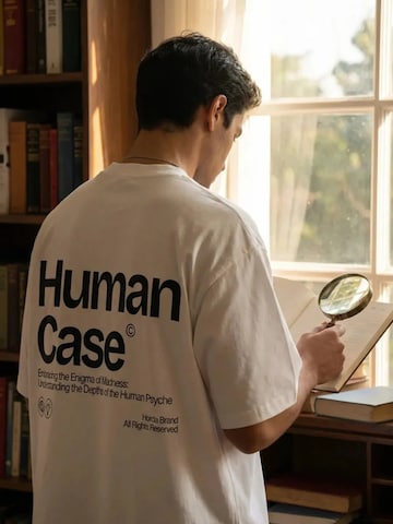 Horda - Camiseta 'T-shirt Bianca Boxy Fit Oversize 220 Gsm Made in Italy Human Case' en blanco