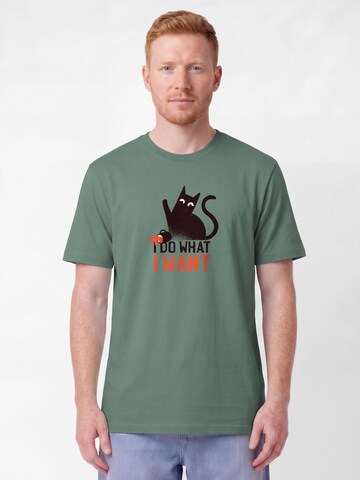 T-Shirt ' Cat ' Watapparel en vert : devant