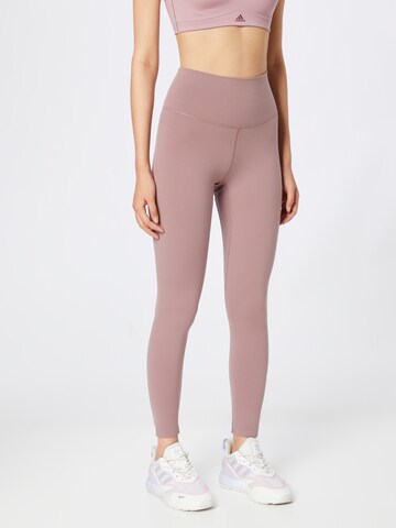 ADIDAS SPORTSWEAR - Skinny Calças de desporto 'Luxe Studio' em roxo: frente