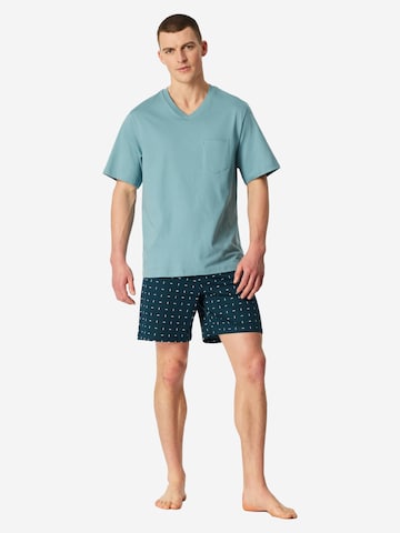 SCHIESSER Short Pajamas 'Comfort Essentials' in Blue