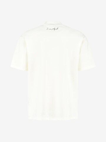 leon aguila Shirt 'Cream Embroidered Tee' in Beige