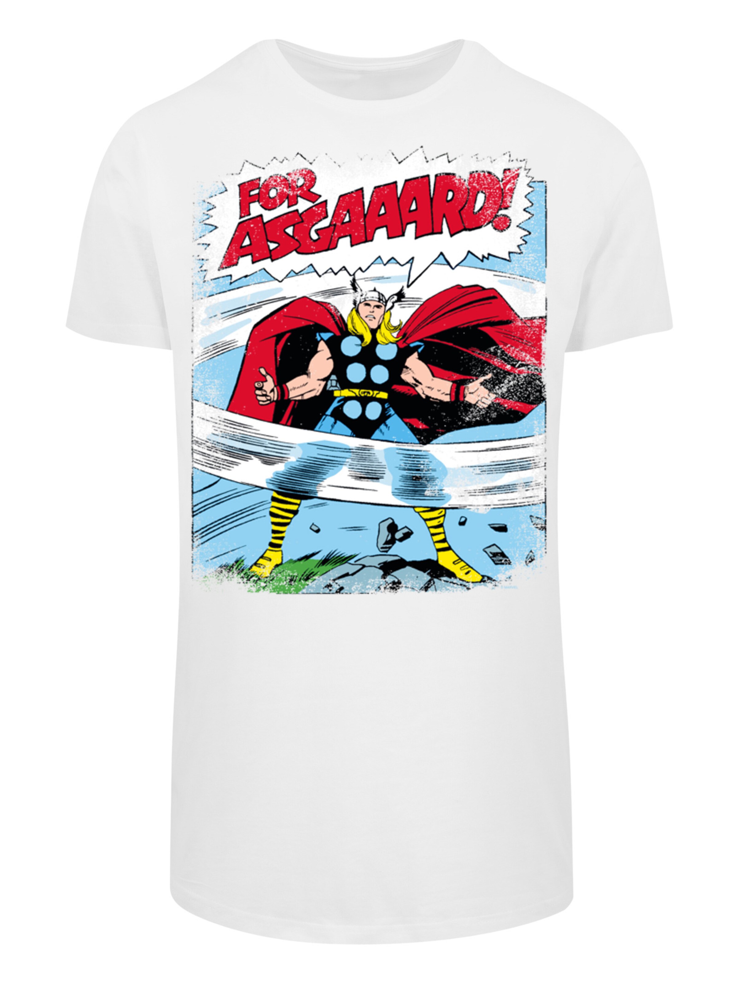 T-Shirt 'Marvel Thor Asgard' F4NT4STIC en blanc : devant