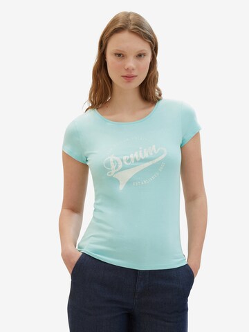 T-shirt TOM TAILOR DENIM en bleu : devant