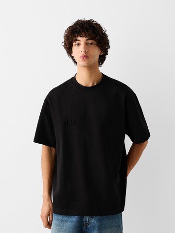 T-Shirt Bershka en noir : devant