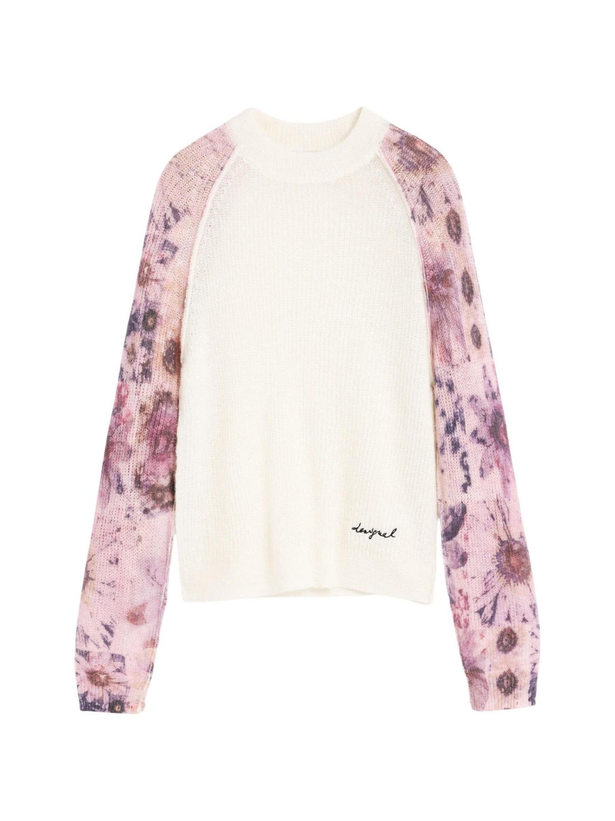 Desigual Pullover 'JERS_FANCYBOTANIC 26WWJF19'‌ in Weiß: Vorderseite