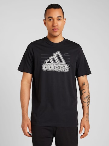 ADIDAS SPORTSWEARTehnička sportska majica 'GROWTH BOS' - crna boja: prednji dio