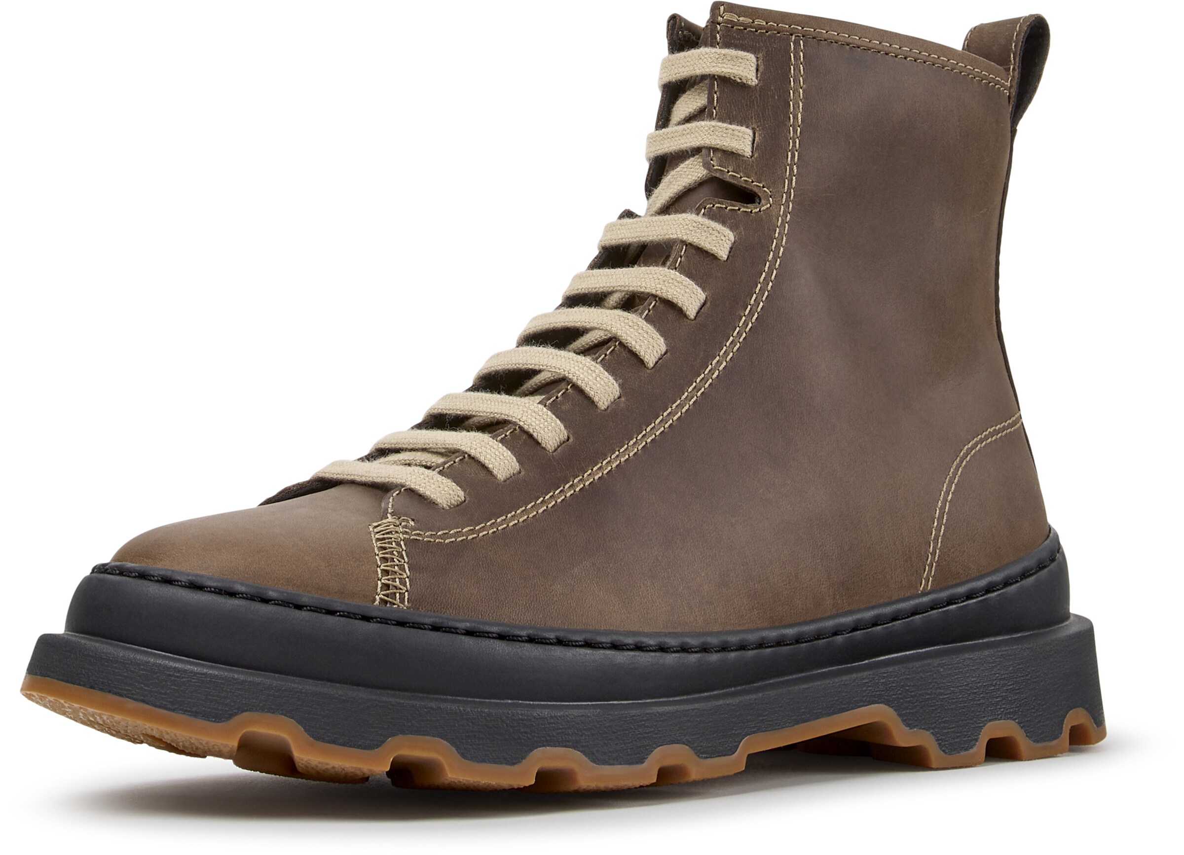 CAMPER - Botines con cordones ' Brutus+ ' en beige: frente