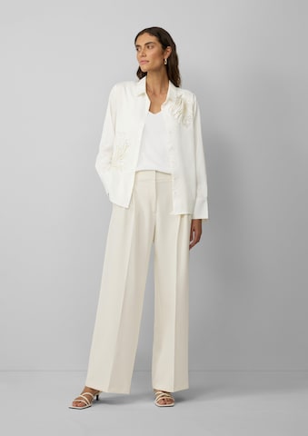 s.Oliver BLACK LABEL Wide leg Pleat-front trousers in Beige