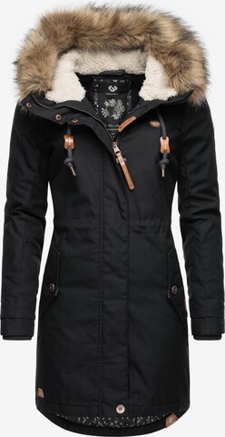 Ragwear Winterparka 'Tawny' in Zwart: voorkant