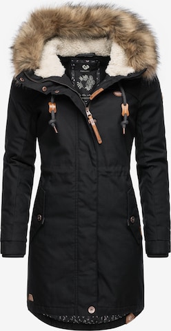 Ragwear - Parka de inverno 'Tawny' em preto: frente