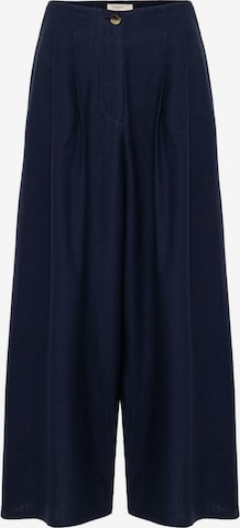 AntiochWide Leg/ Široke nogavice Hlače s naborima - plava boja: prednji dio