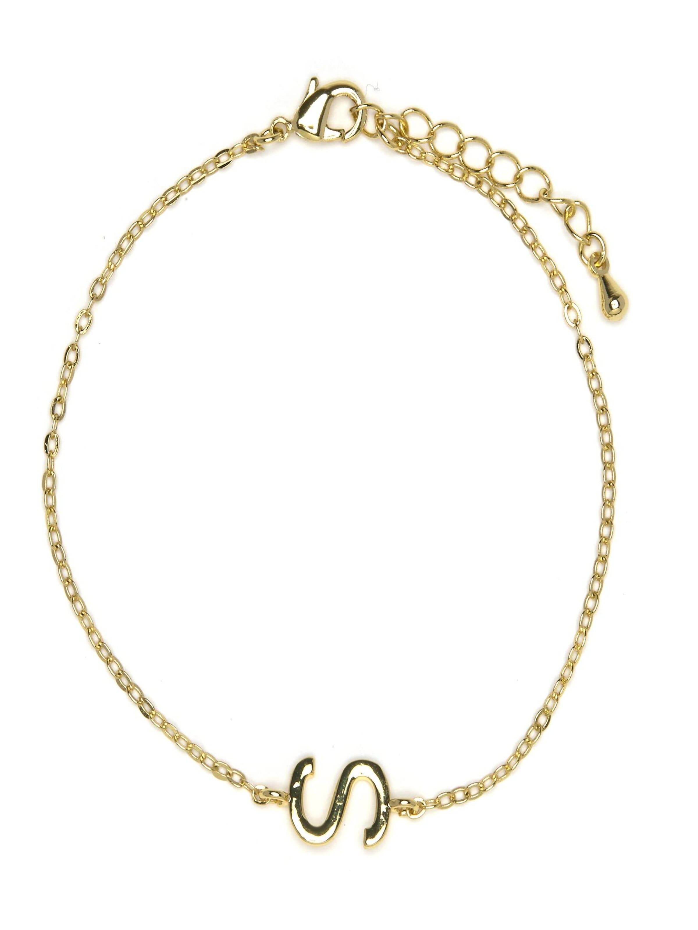 Luxenter Armband 'Alphabet S' in Goud