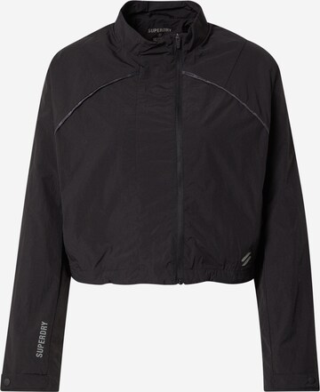 Superdry Training Jacket in Black: front