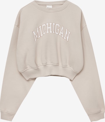 Pull&Bear Sweatshirt in Beige: voorkant