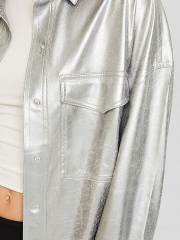 Bershka Blouse in Silver