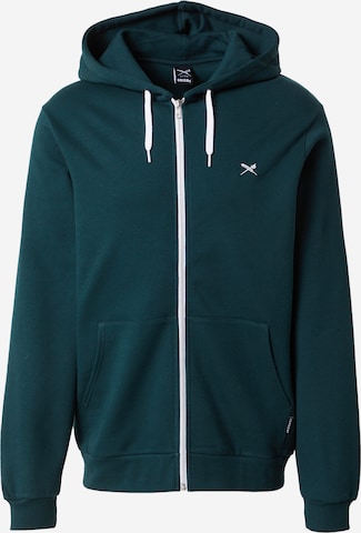 Iriedaily Zip-Up Hoodie in Green: front