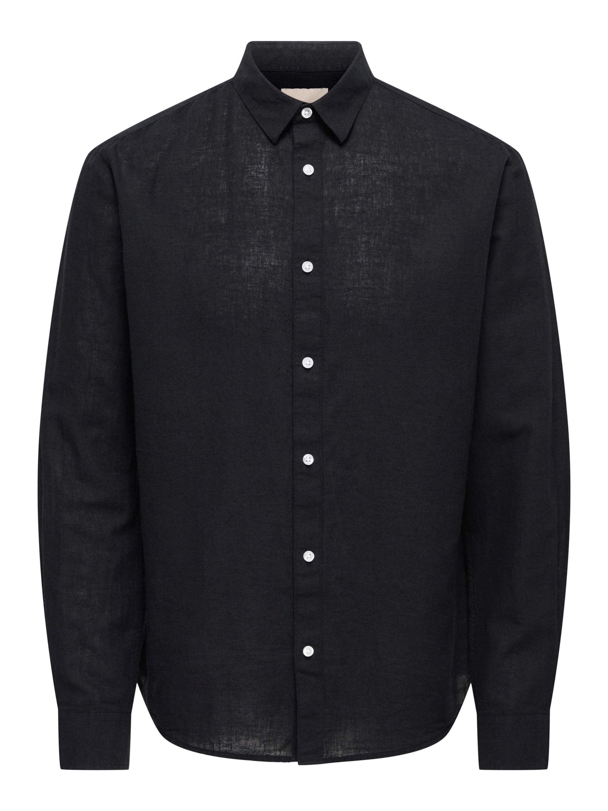 Only & Sons Button Up Shirt 'ONSCaiden' in Black: front