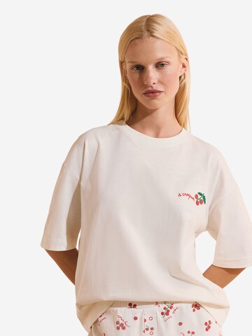 ETAM Schlafshirt 'Tomate' in Weiß