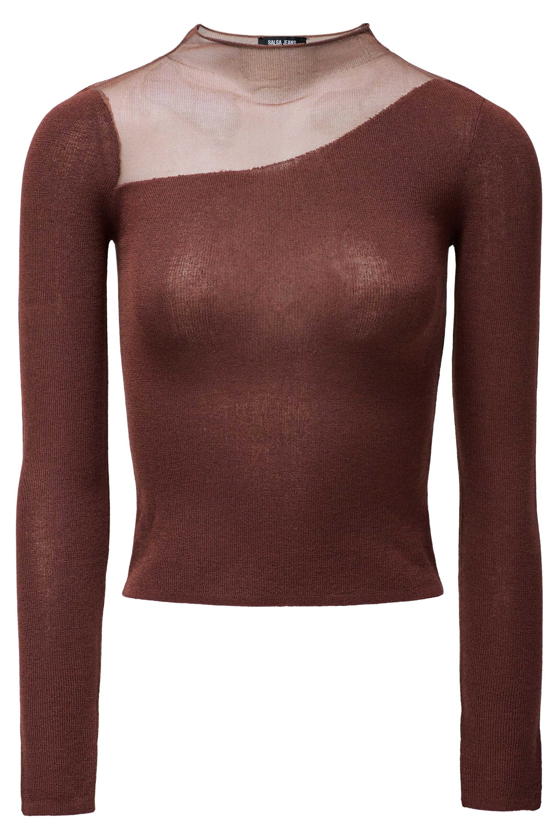 Salsa Jeans Trui in Bruin: voorkant